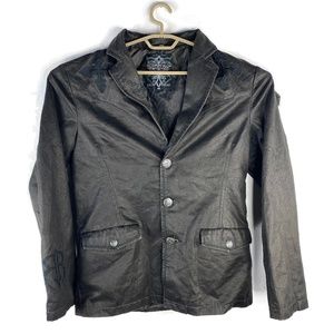 Roar Brand Mens Mostow Blazer Jacket Black Metal L